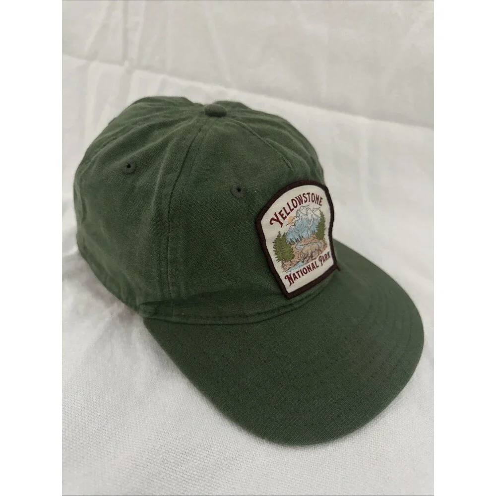 YELLOWSTONE PARK Men's HAT CAP WYOMING CKER TRUSNAPBACK GREEN VINTAGE Rope